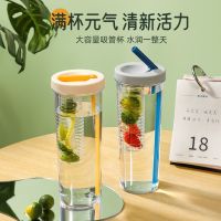 网红同款高颜值ins学生女吸管杯耐摔耐热便携茶杯装饰夏季大容量杯子摆件
