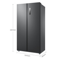 美菱BCD-630WPUCX对开门一级双变频风冷无霜家用冰箱 大容量净味抗菌节能冰箱[双色混发]