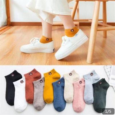 6双装小熊袜子女士四季韩版学生短筒隐形船袜运动潮流吸汗透气百搭