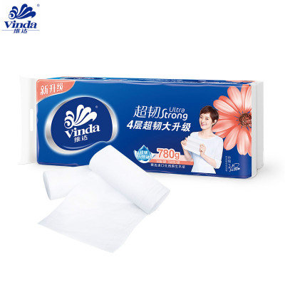 维达(Vinda)卷纸 超韧四层无芯卷纸780g(78g*10卷)4层加厚 卫生纸卷纸 纸巾卷纸 1提装