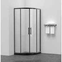 惠达(HUIDA)亚黑色圆弧形简易淋浴房JL601 (含石基不含安装)