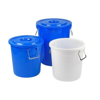 蔚岸加厚50L-280L塑料水桶户外塑料储水带盖圆桶铁饼提水桶垃圾塑胶桶100L/个