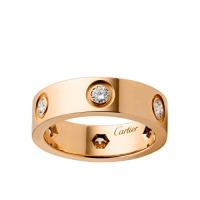 CARTIER/卡地亚 经典款LOVE 18K金玫瑰金钻石戒指 镶嵌6颗钻石 B4097500