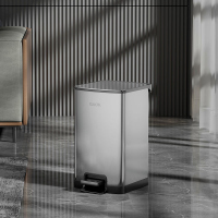 GAOK不锈钢夹缝垃圾桶家用卫生间厕所客厅卧室轻奢带盖脚踏大容量
