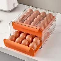 鸡蛋收纳盒抽屉式冰箱家用双层密封保鲜厨房整理