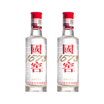 泸州老窖 国窖1573小酒版 浓香型白酒 100ml*2瓶 光瓶装