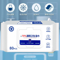 [补贴10%][160片/2包装]含75度酒精消毒湿巾办公家用卫生杀菌专用湿纸巾大包婴儿手口湿巾