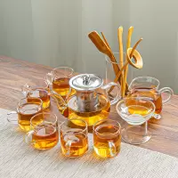 [补贴10%]耐热耐高温玻璃茶具套装家用茶杯办公室功夫茶具泡茶壶简约小茶台