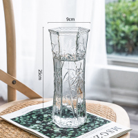 25六角-竹叶 特大号玻璃花瓶透明水养富贵竹客厅家用插花瓶摆件卧室家居玄关