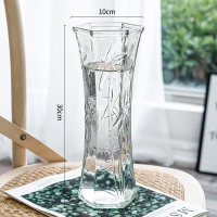 30六角-竹叶 特大号玻璃花瓶透明水养富贵竹客厅家用插花瓶摆件卧室家居玄关