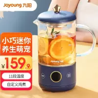 九阳(Joyoung)迷你养生壶煮茶器办公室烧水壶家用玻璃花茶壶0.6L小型便携式煮茶壶 K06F-WY500 蓝色