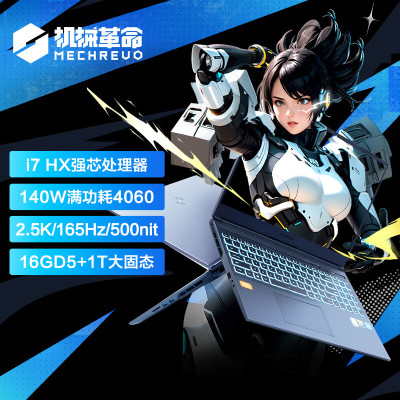 机械革命(MECHREVO)极光Pro 16英寸 i7HX 游戏本笔记本电脑(i7-13650HX 16G 1T RTX4060 165HZ 2.5K屏 双液金散热)
