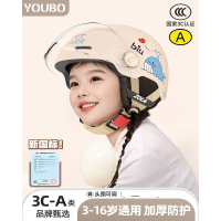 [补贴10%]新国标3c认证儿童头盔男女小孩宝宝电动摩托车安全帽半盔四季通用