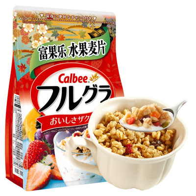 日本进口卡乐比Calbee营养冲饮即食饱腹早餐谷物干吃燕麦片700g装