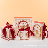 枫琅 心锁无语喜糖盒伴手礼盒正方形对开门手提喜糖盒伴娘伴手礼礼物