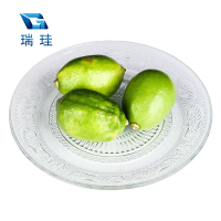 瑞珪 玻璃浮雕干果盘 19cm 个