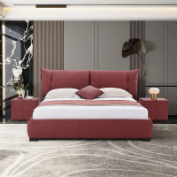 E-FONG以蜂家居多普真皮软床EF-A008现代简约时尚百搭主卧双人床