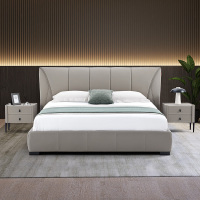 E-FONG以蜂家居米娜真皮软床EF-A006现代简约时尚百搭主卧双人床