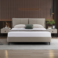 E-FONG以蜂家居莱恩真皮软床EF-A007现代简约时尚百搭主卧双人床