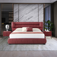 E-FONG以蜂家居米兰真皮软床EF-A004现代简约时尚百搭主卧大气双人床