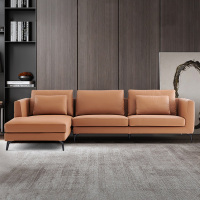 E-FONG以蜂家居魔方意式极简真皮沙发EF-C006进口头层黄牛皮真皮沙发实木框架