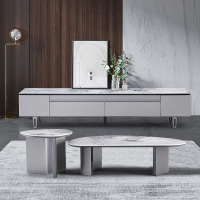 E-FONG以蜂家居墨兰系列EF-D005茶几/EF-E005电视柜现代简约风时尚百搭款