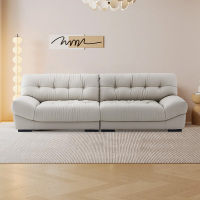 E-FONG以蜂家居云尚奶油风真皮沙发EF-C005进口头层黄牛皮真皮沙发实木框架