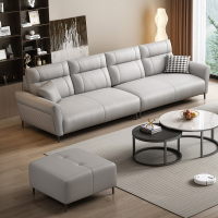 现代简约风三人位+脚踏猫抓布艺沙发新款06-1323