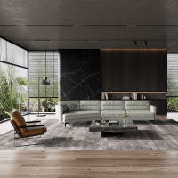 意式轻奢极简客厅现代网红异形转角沙发 8302云杉沙发