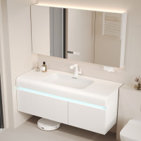 欧意(OUYI)雅白系智能组合浴室柜洗手盆柜一体盆智能镜柜2023新款