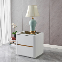 玺鹊智能床头柜卧室免安装多功能现代极简带无线充三色灯光CTG-01