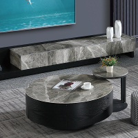 家有品致(JIAYOUPINZHI)JM007DG15+JM007CJ25现代简约岩板茶几组合电视柜客厅家具茶几电视柜