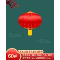 大红灯笼节日结婚铁口绸缎绒布宫灯户外防水防晒新年传统春节挂饰 60#铁口⭐加厚绸布[直径40CM]一个