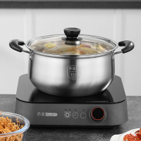 [补贴10%]汤锅304不锈钢加厚双耳家用蒸煮泡面小锅蒸锅专用燃气电磁炉煮锅