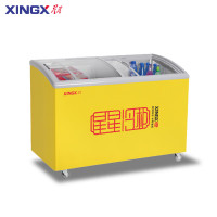 星星（XINGX）SCD-242CY双温冰柜商用大容量圆弧透明玻璃门保鲜冷藏冷冻展示柜超市冰淇淋雪糕柜多篮筐冰柜