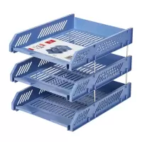 齐心 B2060 超省钱文件盘 三层 浅蓝 单个装