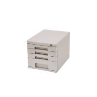 齐心 ZB0009 塑胶文件柜 4层带锁 灰 单个装