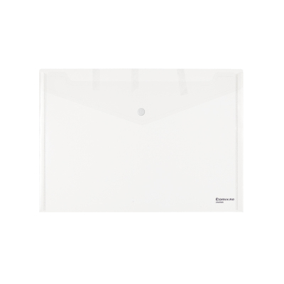 齐心 ZA0010防反光 按扣文件袋 A4 10个/套 透明 1套装