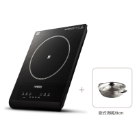(全国联保 2年换新)锐椒家用小型电磁炉超薄套装持续小火节能大功率智能猛火爆炒电磁灶RJ-2106R+汤锅