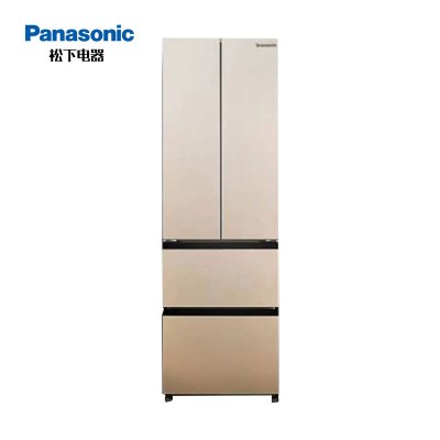 松下(Panasonic)400升小身材大容量中型法式冰箱绒砂金钢板面板NR-D411XG-N