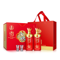 五粮液股份出品 兴隆吉祥如意 浓香型白酒52度500ml*2瓶礼盒装中秋送礼