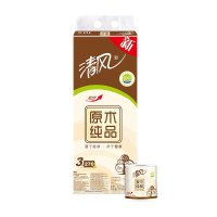 清风原木纯品三层卷纸270段*10卷