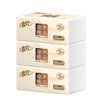 清风原木抽纯品抽取式面纸200抽*3包