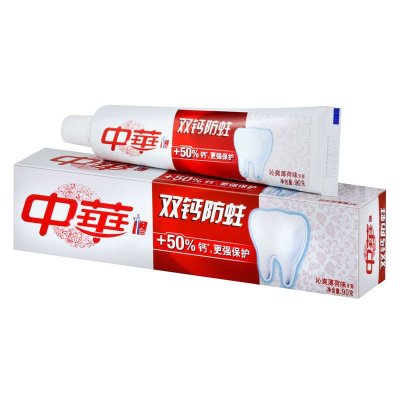 中华双钙防蛀沁爽薄荷味牙膏90g