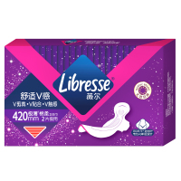 Libresse薇尔舒适V感加长夜用极薄棉柔卫生巾420mm*2片