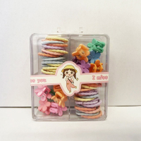 方盒彩色皮筋发夹高弹力发圈头绳