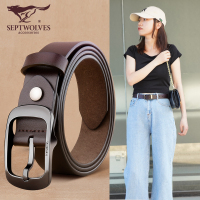 七匹狼女士针扣皮带牛仔裤百搭2023新款腰带装饰真皮裤腰带送老婆