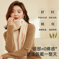 恒源祥纯羊绒围巾男女士通用秋冬季百搭韩版纯色披肩保暖长款围脖