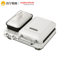 摩飞电器多功能早餐机三明治机轻食机小型家用华夫饼机吐司压烤机MR9086椰奶白(标配))