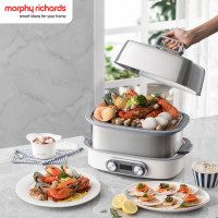 摩飞多功能锅 家用蒸炖锅电蒸锅电炖锅蒸煮锅 可预约12升容量双炖盅 MR1168 白色(双层)